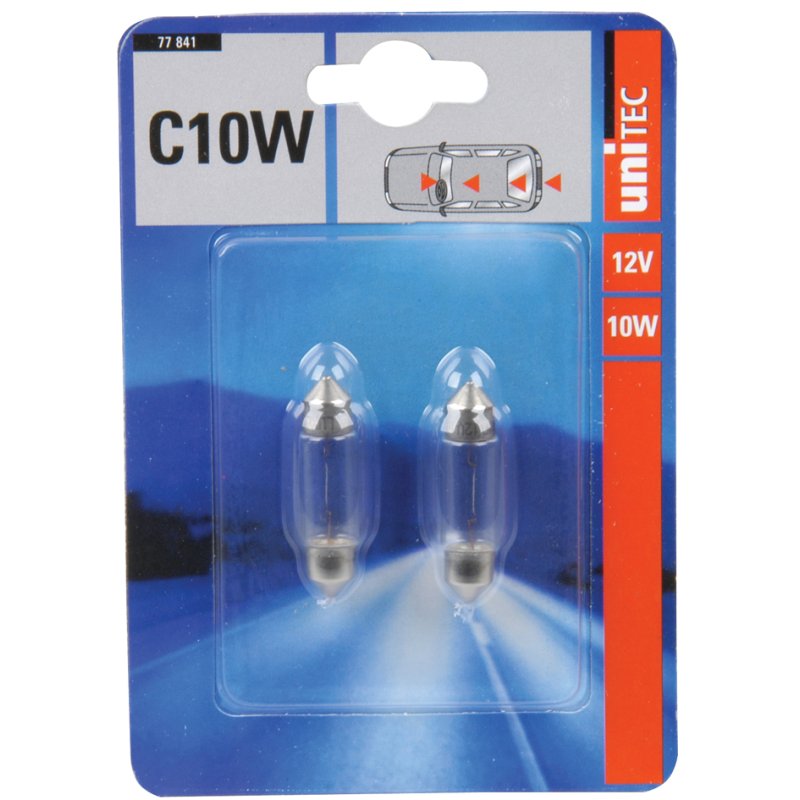 cartrend festoon bulb C10W, 12 volt, 10 watt, 2 pieces